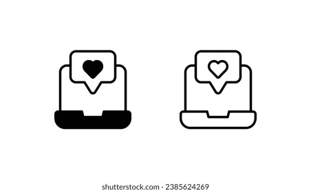Laptop icon design with white background stock illustration