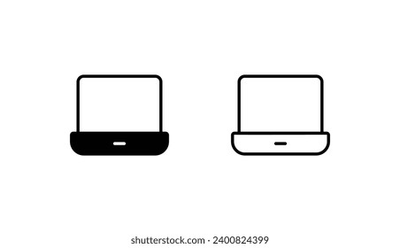 laptop icon design with white background stock illustration
