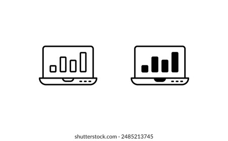 Laptop icon design with white background stock illustration