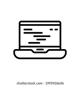 laptop icon designed in outline style