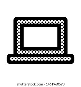 Laptop Icon with Dots Style.