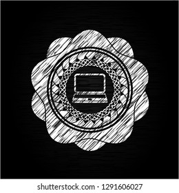laptop icon drawn with chalkboard texture