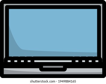 Laptop Icon. Editable Bold Outline With Color Fill Design. Vector Illustration.