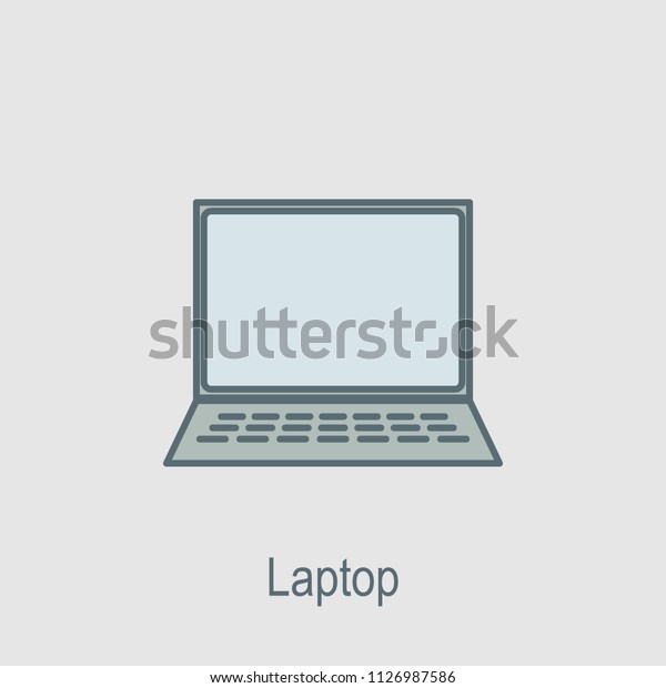 Laptop Icon Element Computer Parts Name Stock Vector Royalty Free