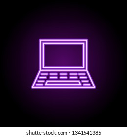 laptop icon. Elements of Web in neon style icons. Simple icon for websites, web design, mobile app, info graphics