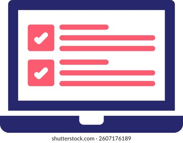 Laptop Icon Fill Vector Illustration