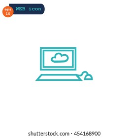  Laptop icon Flat. 