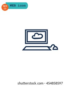 Laptop icon Flat. 