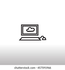  Laptop icon Flat. 