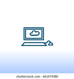  Laptop icon Flat. 