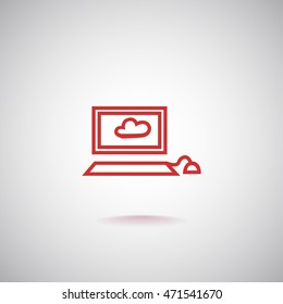  Laptop icon Flat. 