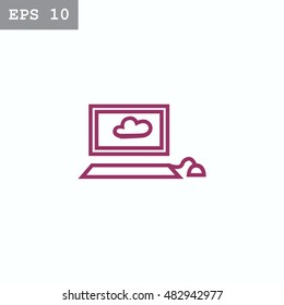 Laptop icon Flat. 