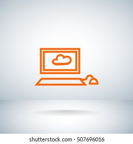  Laptop icon Flat. 