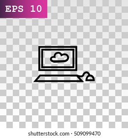  Laptop icon Flat. 