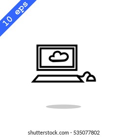  Laptop icon Flat. 