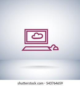 Laptop icon Flat. 