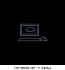  Laptop icon Flat. 