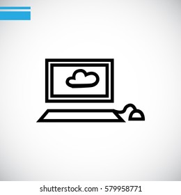  Laptop icon Flat. 