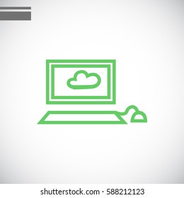  Laptop icon Flat. 