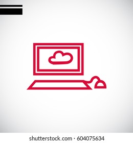  Laptop icon Flat. 