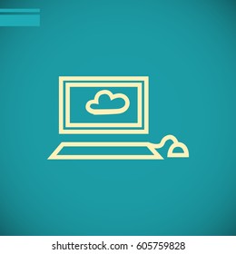  Laptop icon Flat. 