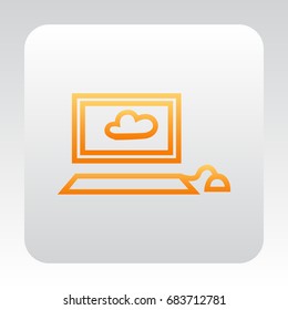  Laptop icon Flat. 