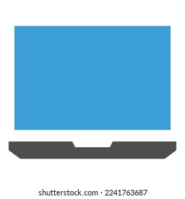 LAPTOP ICON FLAT COLOR VECTOR .