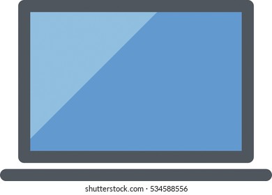 Laptop icon - Flat colored - Blue and gray