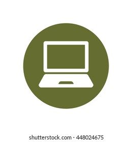laptop  icon. Flat design.