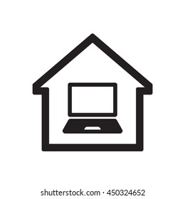 laptop  icon. Flat design.