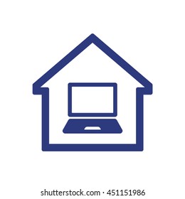 laptop  icon. Flat design.