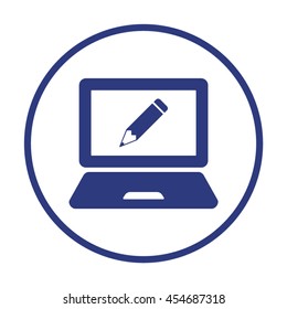 laptop  icon. Flat design.