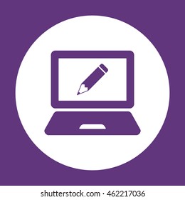 laptop  icon. Flat design.