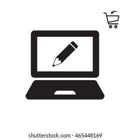 laptop  icon. Flat design.