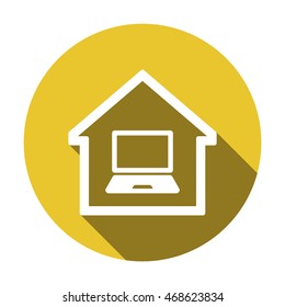 laptop  icon. Flat design.