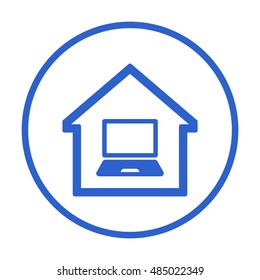 laptop  icon. Flat design.
