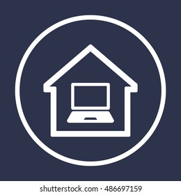 laptop  icon. Flat design.