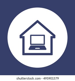 laptop  icon. Flat design.