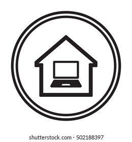 laptop  icon. Flat design.