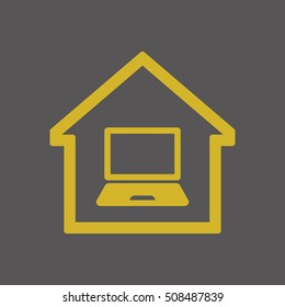 laptop  icon. Flat design.