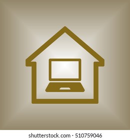 laptop  icon. Flat design.
