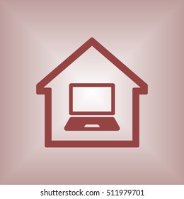laptop  icon. Flat design.