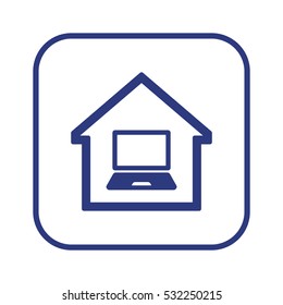 laptop  icon. Flat design.
