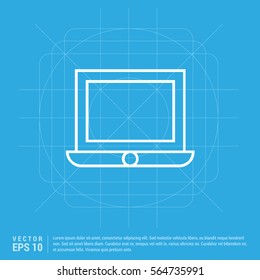 Laptop icon, flat design
