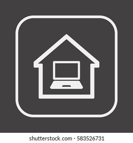 laptop  icon. Flat design.