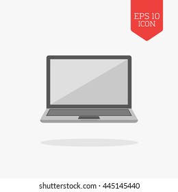 Laptop icon. Flat design gray color symbol. Modern UI web navigation, sign. Illustration element
