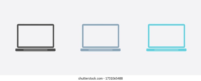 laptop icon. Flat design style. Laptop as a business tool.