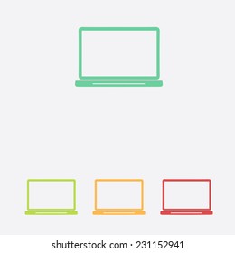 laptop icon. Flat design style. Vector EPS10.