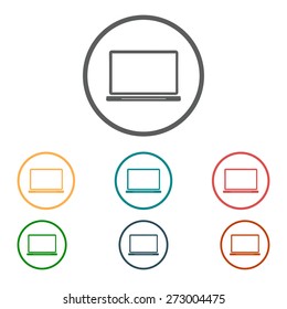 laptop icon. Flat design style. Vector EPS10.