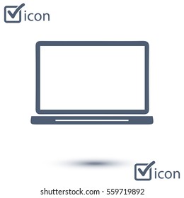 laptop icon. Flat design style. Laptop as a business tool.